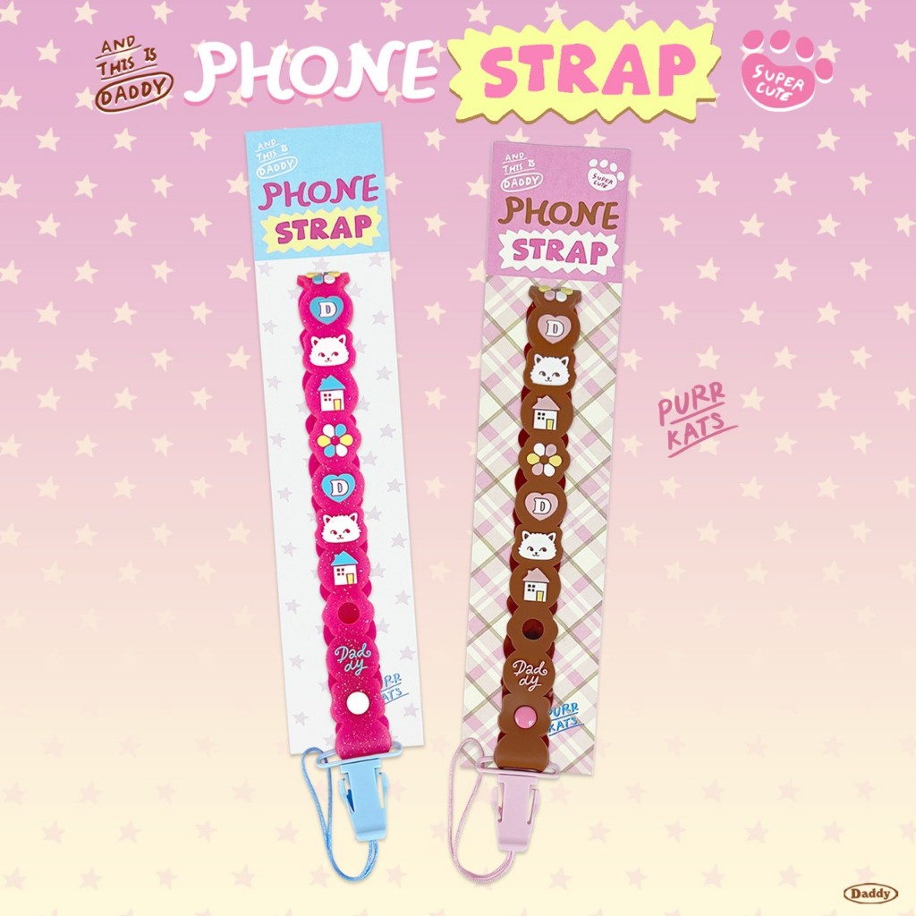 DADDY | Purrkats Phone Strap สายห้อยโทรศัพท์/กล้อง 2 ลายใหม่ สุดน่ารัก