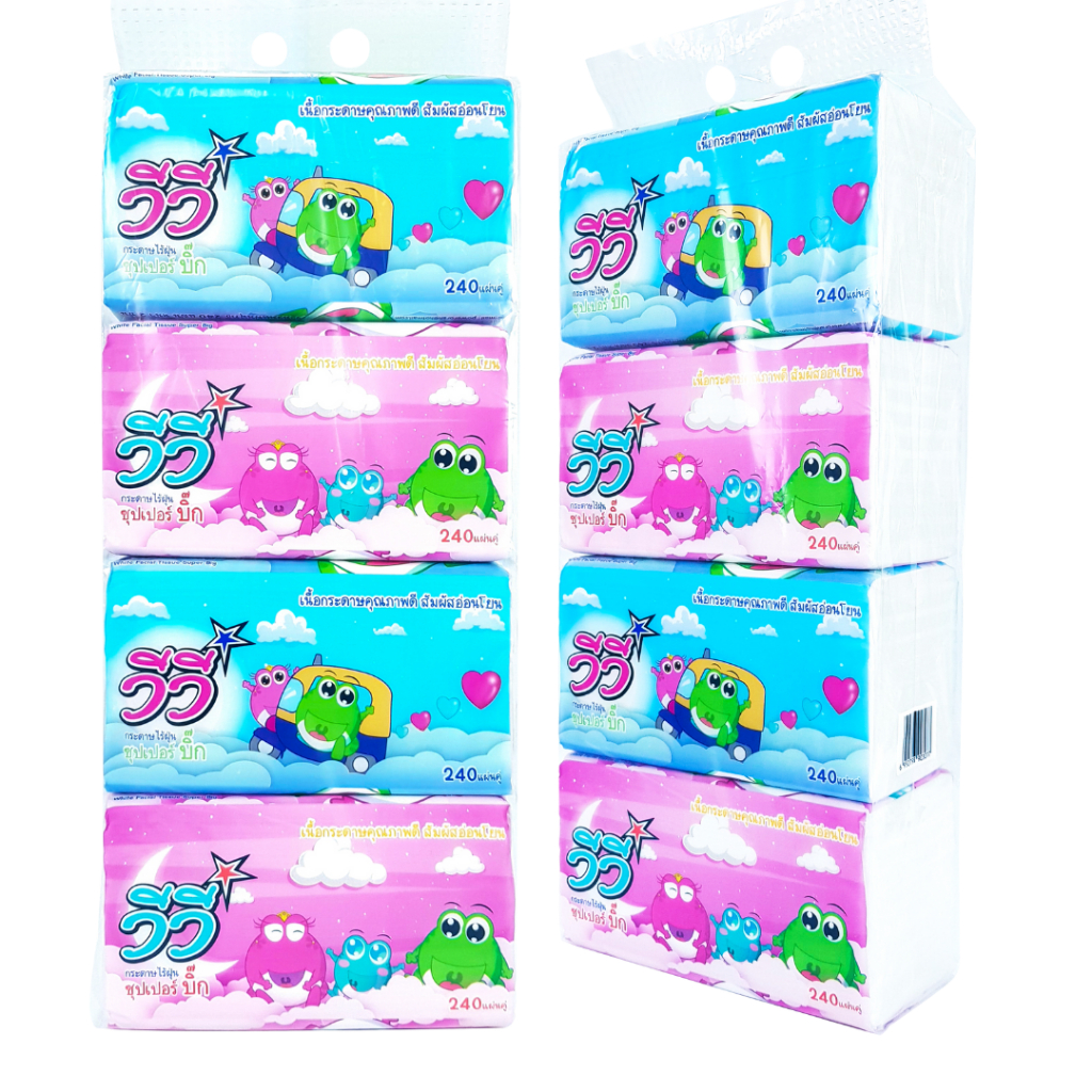 ยกลัง กระดาษทิชชู่เช็ดหน้าวีวี่ Vivy 240แผ่น Sky และ Lilly วาเลนไทน์ 1ลัง 10แพ็ค 40ห่อ แถมฟรี!!ยาสีฟันดีเฮิร์บ 2หลอด - รูปที่ 2