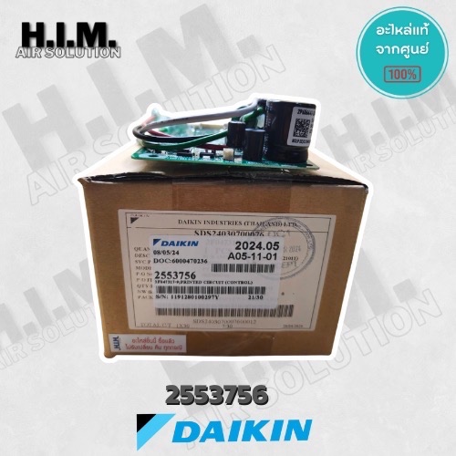 2553756 แผงวงจรแอร์ Daikin แผงบอร์ดแอร์ไดกิ้น บอร์ดคอยล์เย็น รุ่น FTKQ18XV2S, FTKQ18YV2S อะไหล่แอร์ 