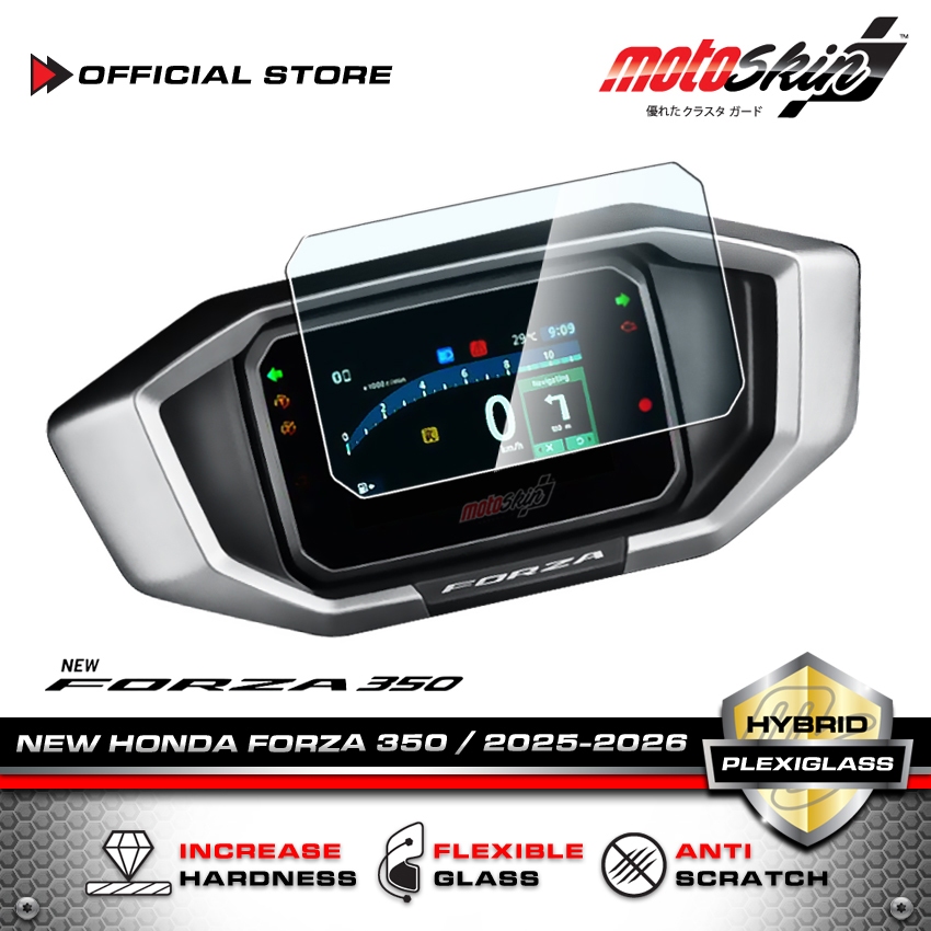 motoSkin ฟิล์ม Plexiglass กันรอยหน้าปัด NEW! HONDA FORZA 350 ปี 2026 *TFT ROADSYNC Protection Film