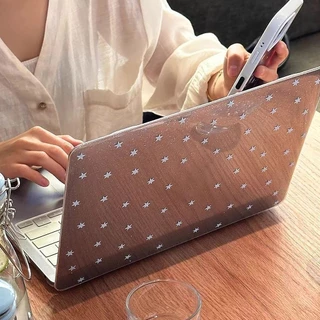Shesell พร้อมส่ง✨เคส macbook (Glitter)Blue Star Neo13 Air13 Air15 A3241 Pro14เคสสำหรับแมคบุ๊คใสPro13