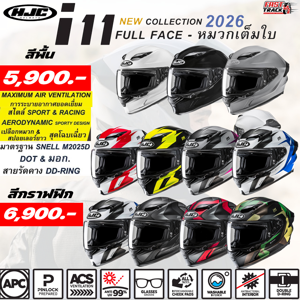 หมวกกันน็อคสปอร์ต HJC HELMET รุ่น I11 มาใหม่ 2026