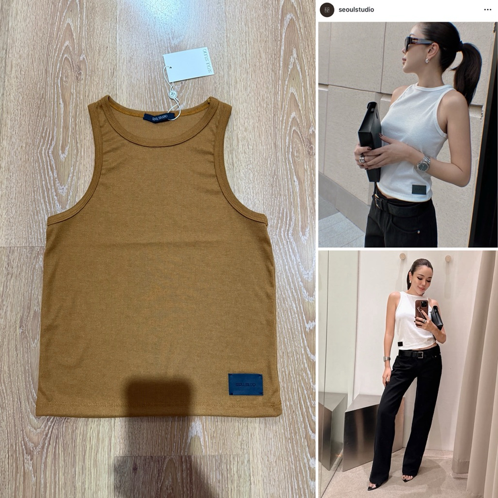 (ใช้โค้ดลดได้) “NEW” ใหม่ป้ายห้อย seoul studio tank top