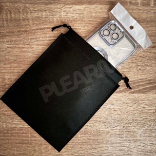 ถุงผ้าหูรูด ขนาดเล็ก 15*20 ซม. ผ้าสปันบอนด์ สีขาว/ดำ แบบไม่ม…