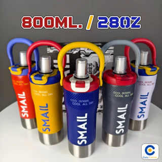 แก้วเก็บความเย็น 800ML Smail Tumbler SUS316 เก็บอุณหภูมินาน ฝาDouble Lock พกพาง่าย แก้วน้ำ แก้วเยติ