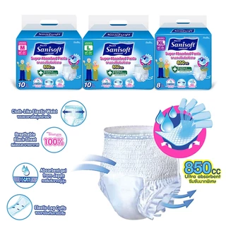 Sanisoft / แซนนิซอฟท์ กางเกงผู้ใหญ่ซึมซับพิเศษ 850 cc (ไซส์ M-10,L-10,XL-8)
