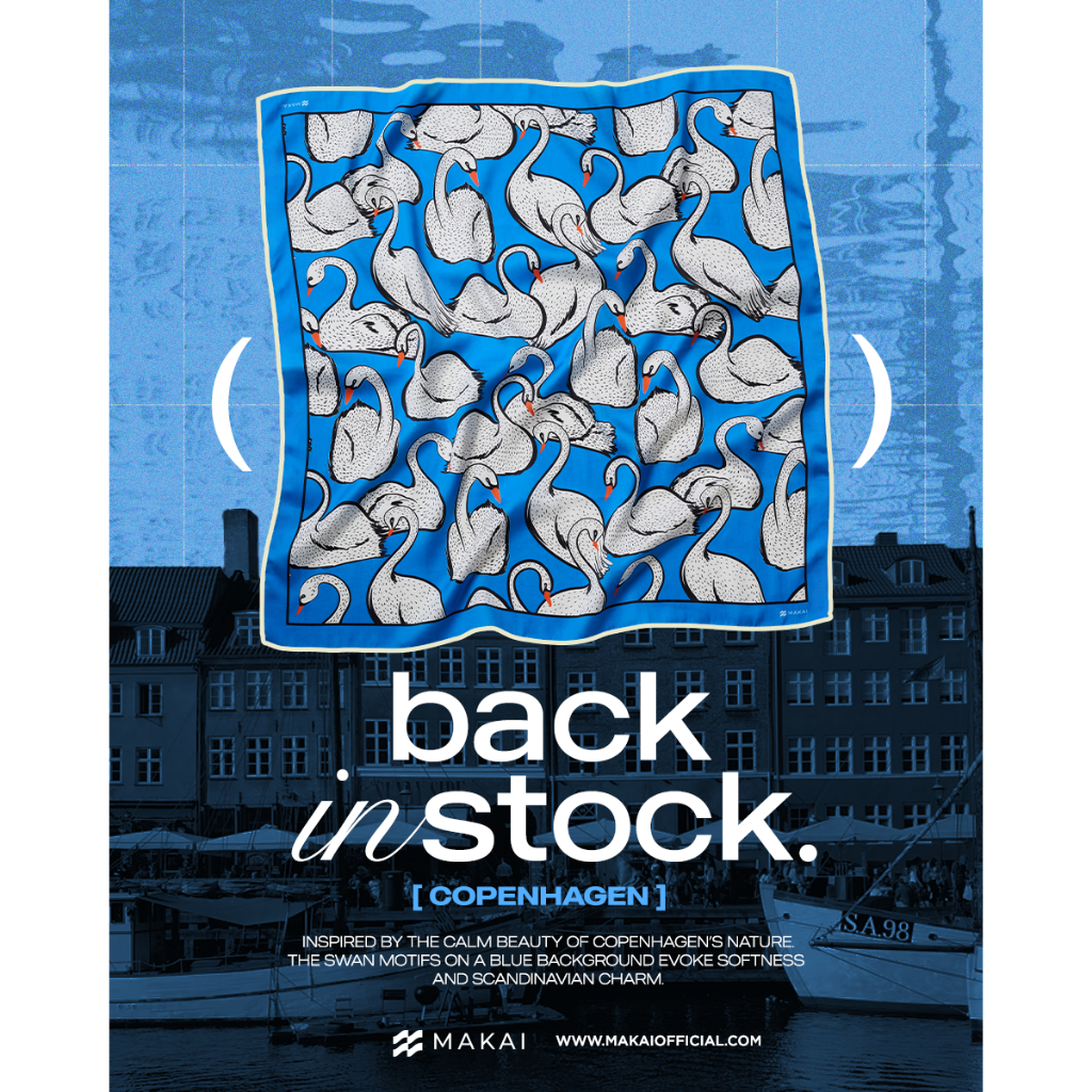 MAKAI Bandana ผ้าโพกหัว ผ้าพันคอ ลาย COPENHAGEN