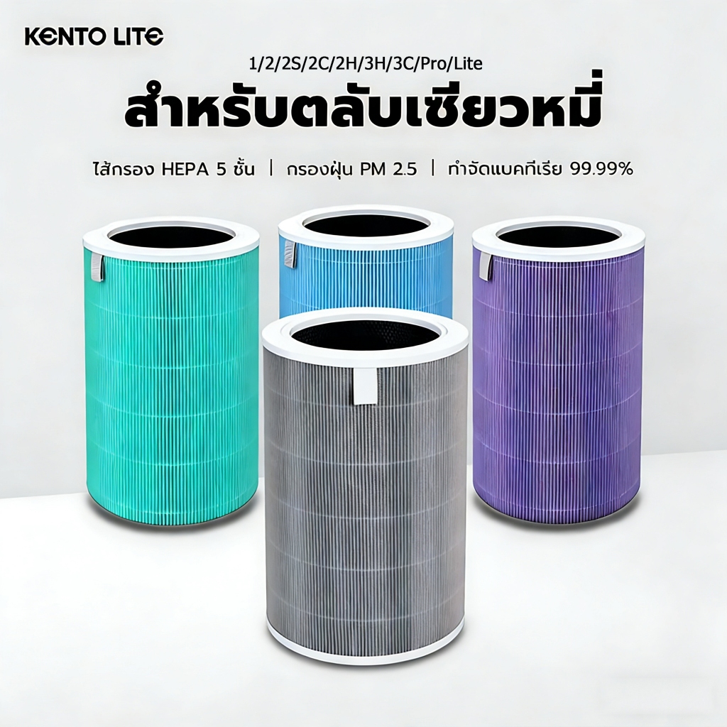ไส้กรองเครื่องฟอกอากาศ KENTO LITE มาพร้อม RFID ใช้ได้กับรุ่น 1/2/2S/2C/2H/3H/3C/Pro/Lite พร้อมส่ง เครื่องฟอกอากาศ xiaomi