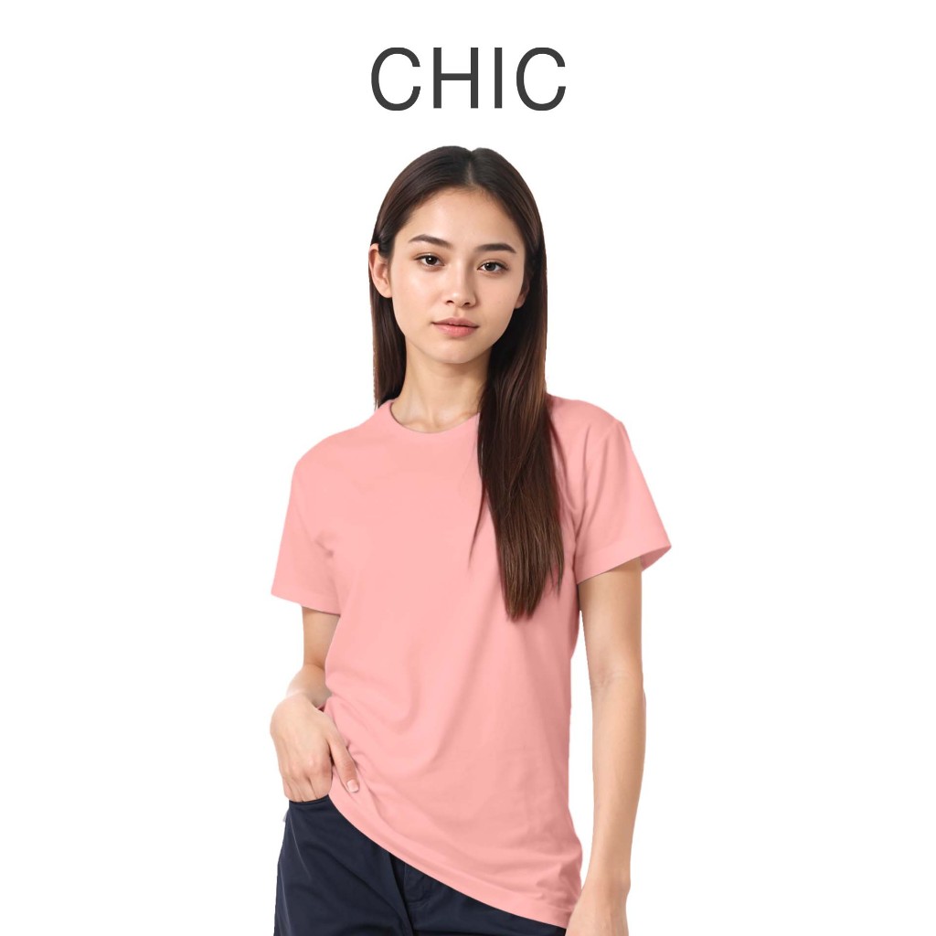 เสื้อยืดคอกลมสีพาสเทล | CHIC by Carson  | แพ็ค 1 ตัว