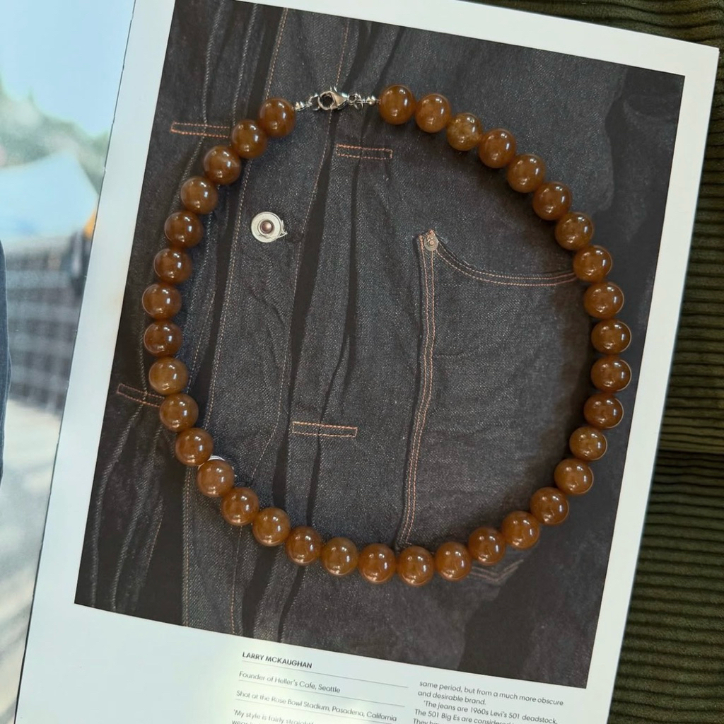 Brown stone necklace