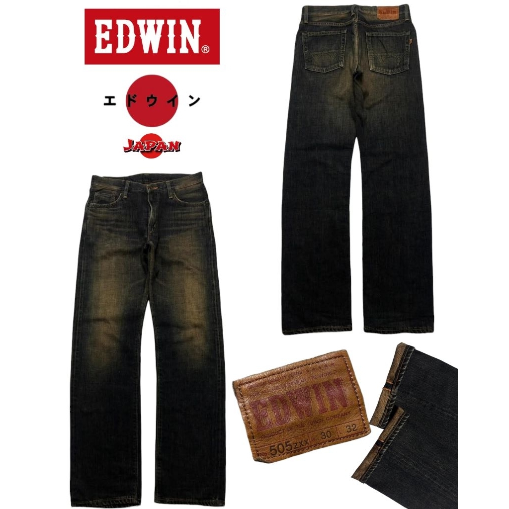 กางเกงเเบรนด์ : EDWIN 505zxx ริมแดง
▪️เอว 30

