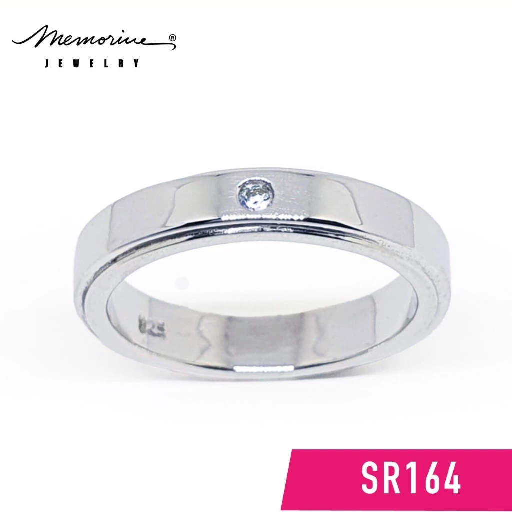 Memorine Jewelry แหวนเงินแท้ 925 ฝังเพชรสวิส (CZ) : SR164