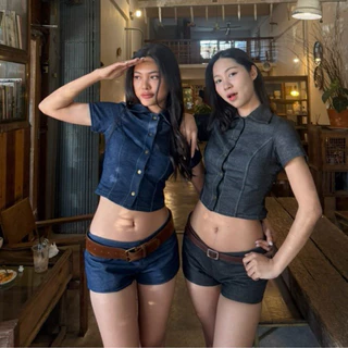 Classy short (เฉพาะกางเกง) กางเกงเอวต่ำผ้ายีนส์