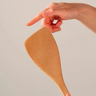 GAOBOOS ตะหลิวไม้บีช พลั่วไม้ ไม้พายทำอาหาร ทำจากไม้จริง จับถนัดมือ shovel spoon