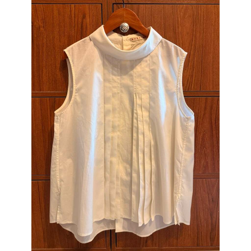 MARNI x Uniqlo Pleated Sleeveless Blouse size L / Cream