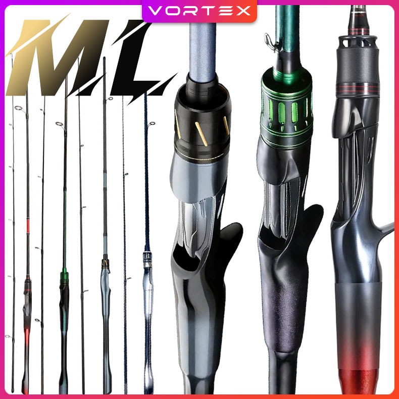 คันเบ็ดตกปลา คันเบ็ด คาสติ้ง/สปินนิ่ง Rod ML การกระทำ 2 ส่วน 6-12ปอนด์ คันเบ็ด สำหรับจิ๊กกิ้ง คันเบ็