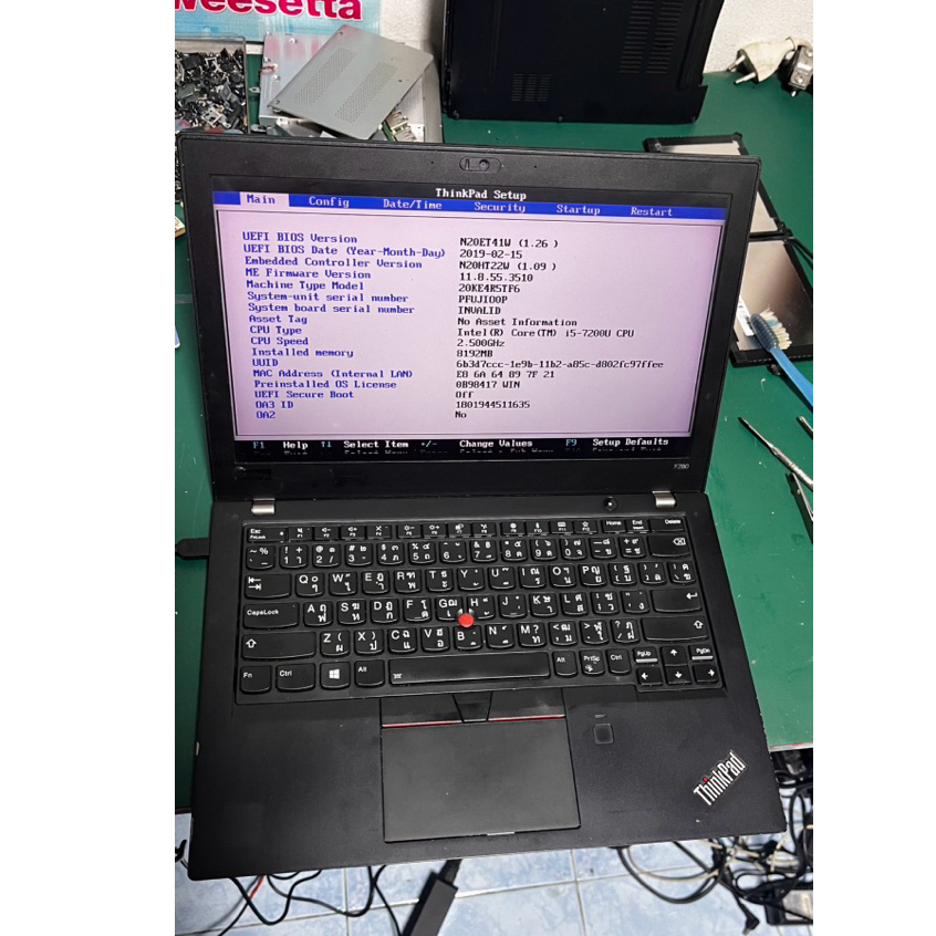 อุปกรณ์โน๊ตบุุ๊ค Lenovo X280 อุปกรณ์ Cover บอดี้ เปลือก A B C D อะไหล่ โน๊ตบุ๊ค มือสอง