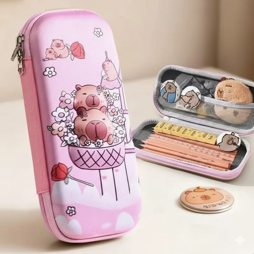 [B3D318] กล่องดินสอ คาปิบาร่า Capybara กระเป๋าดินสอ ลายน่ารัก กล่องใส่อุปกรณ์การเรียน กล่องดินสอ 3 มิติ ดีไซน์น่ารัก สำห - รูปที่ 3