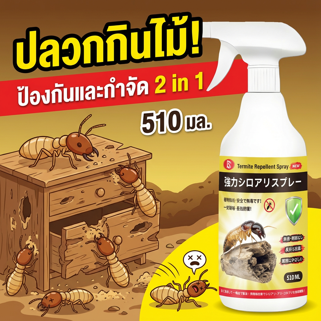 ปลวกหายขาด TIA ยาฆ่าปลวก กำจัดปลวก ยาปลวก ยากำจัดมด 510ml มีผลยาวนาน ปลอดภัยต่อผู้ใช้และสัตว์เลี้ยง