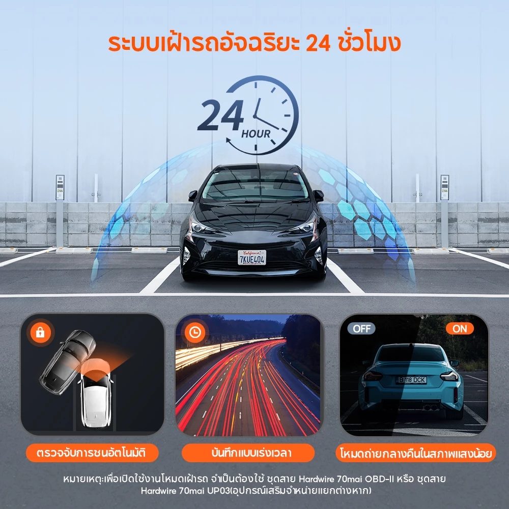 [2026 NEW] กล้องติดรถยนต์ 70mai M310 Plus 2K/3K หมุน360องศา ทนความร้อน กลางคืนสว่าง WiFi APP F1.55 thumbnail 8
