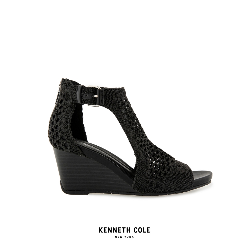 KENNETH COLE รองเท้าส้นตึกผู้หญิงรุ่น GRACIE Black Raffia สีดำ ( WED - RL24GRA13-012 )