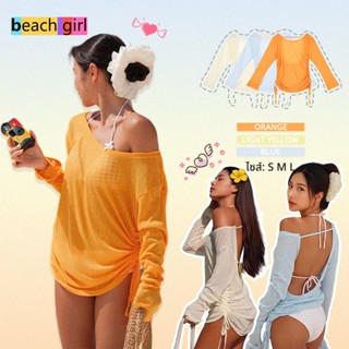 ☀beach girl☀toplist เสื้อคลุมบิกินี่ เสื้อกันแดด โชว์หลัง แข…