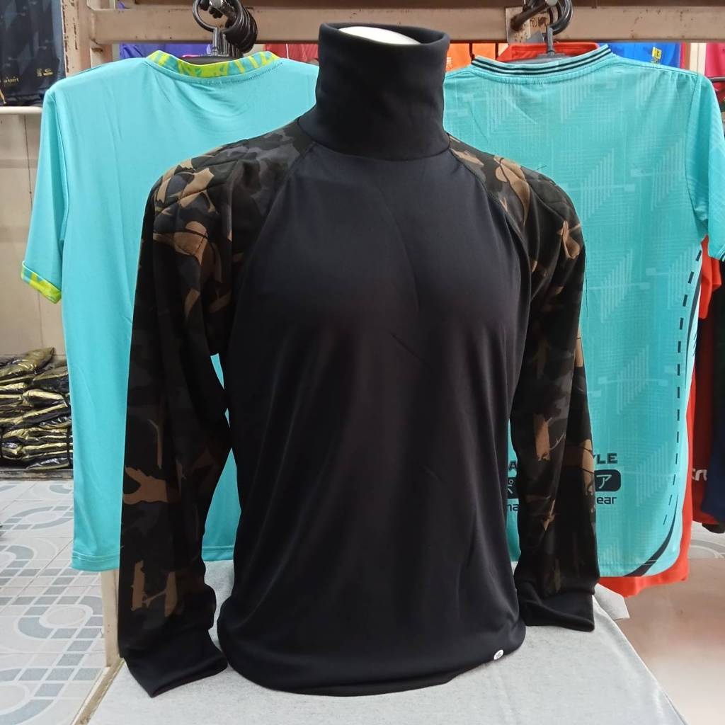 เสื้อยืด แขนยาว คอเต่า เนื้อผ้า TK ( แขนมีลาย ทั้ง 2 ข้าง ) เสื้อเปล่า