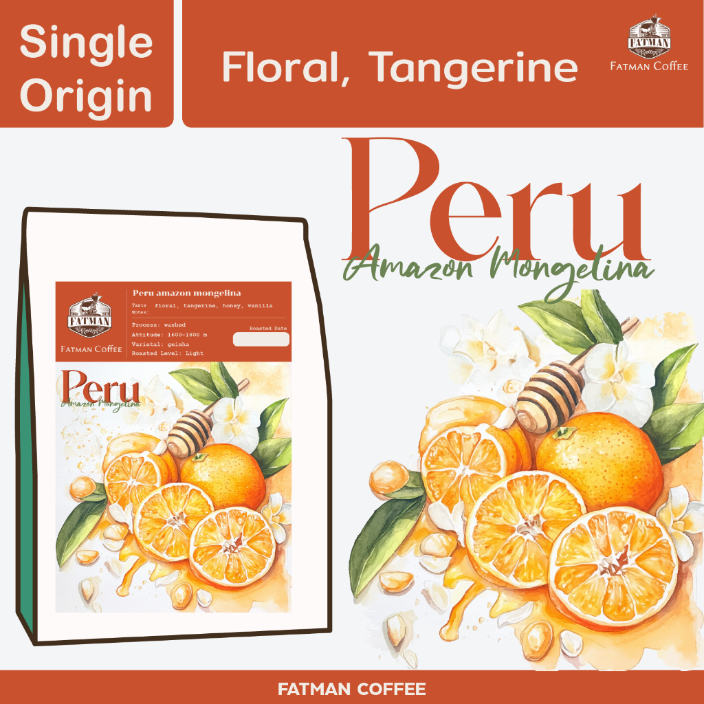 เมล็ดกาแฟคั่วอ่อน Peru Amazon Mongelina