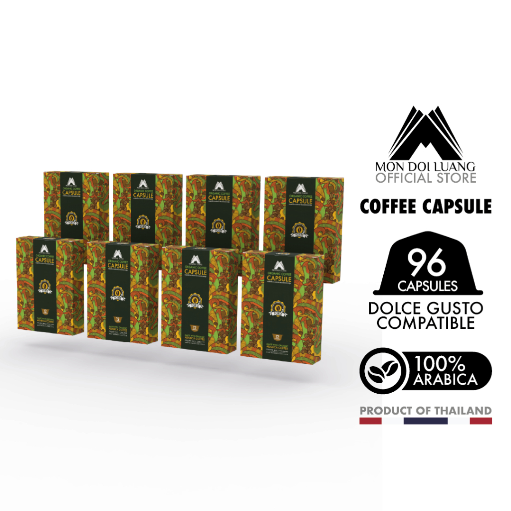 (8 กล่อง) กาแฟออร์แกนิค ม่อนดอยหลวง - กาแฟแคปซูล Dolce Gusto compatible