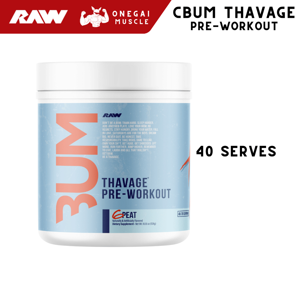 Raw Nutrition CBUM Thavage Pre-workout 40 servings, RAW, CBUM, BUM, RAW NUTRITION
