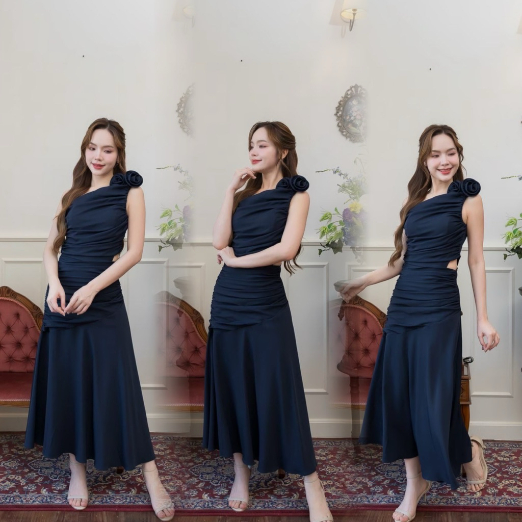 D395 เดรสไปงานสีเขียว ชุดออกงานสีฟ้า ชุดเพื่อนเจ้าสาว - รูปที่ 7