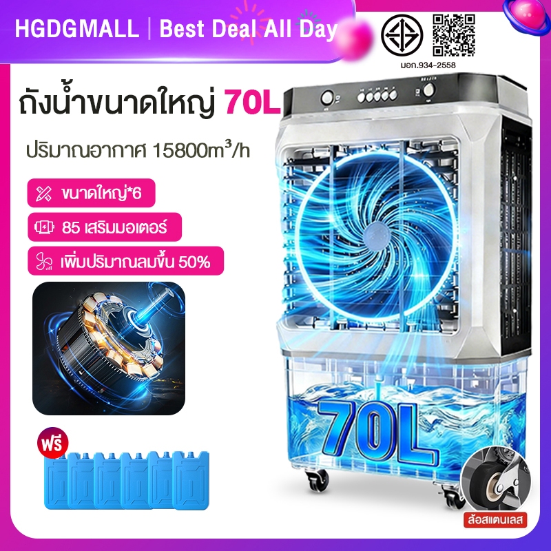 SANDE พัดลมแอร์ Air Cooler พัดลมไอเย็น เครื่องปรับอากาศ พัดลมไอเย็น 70L 8000/12000BTU พัดลมไอน้ํา กล่อง*4 พัดลมแอร์เย็น