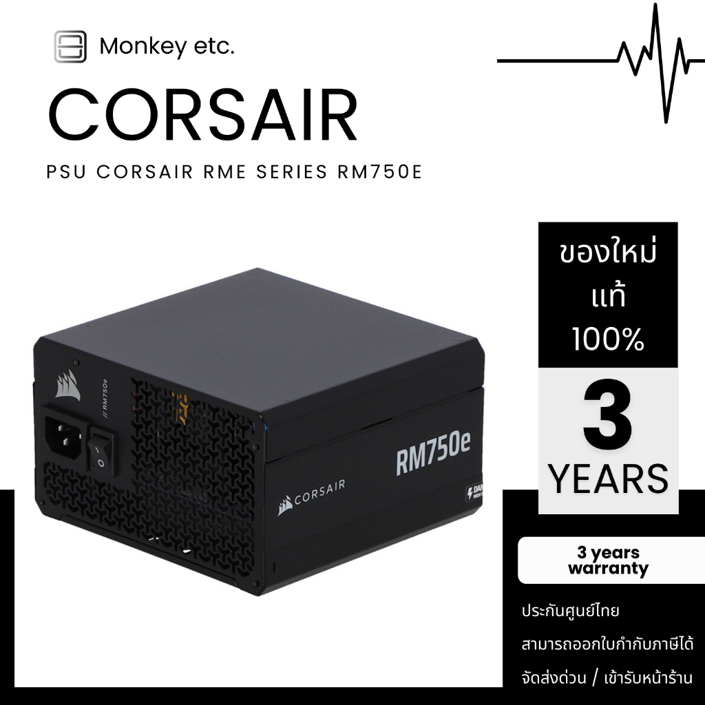 PSU พาวเวอร์ซัพพลาย CORSAIR RME SERIES RM750E FULLY MODULAR 80+ GOLD ATX 3.1