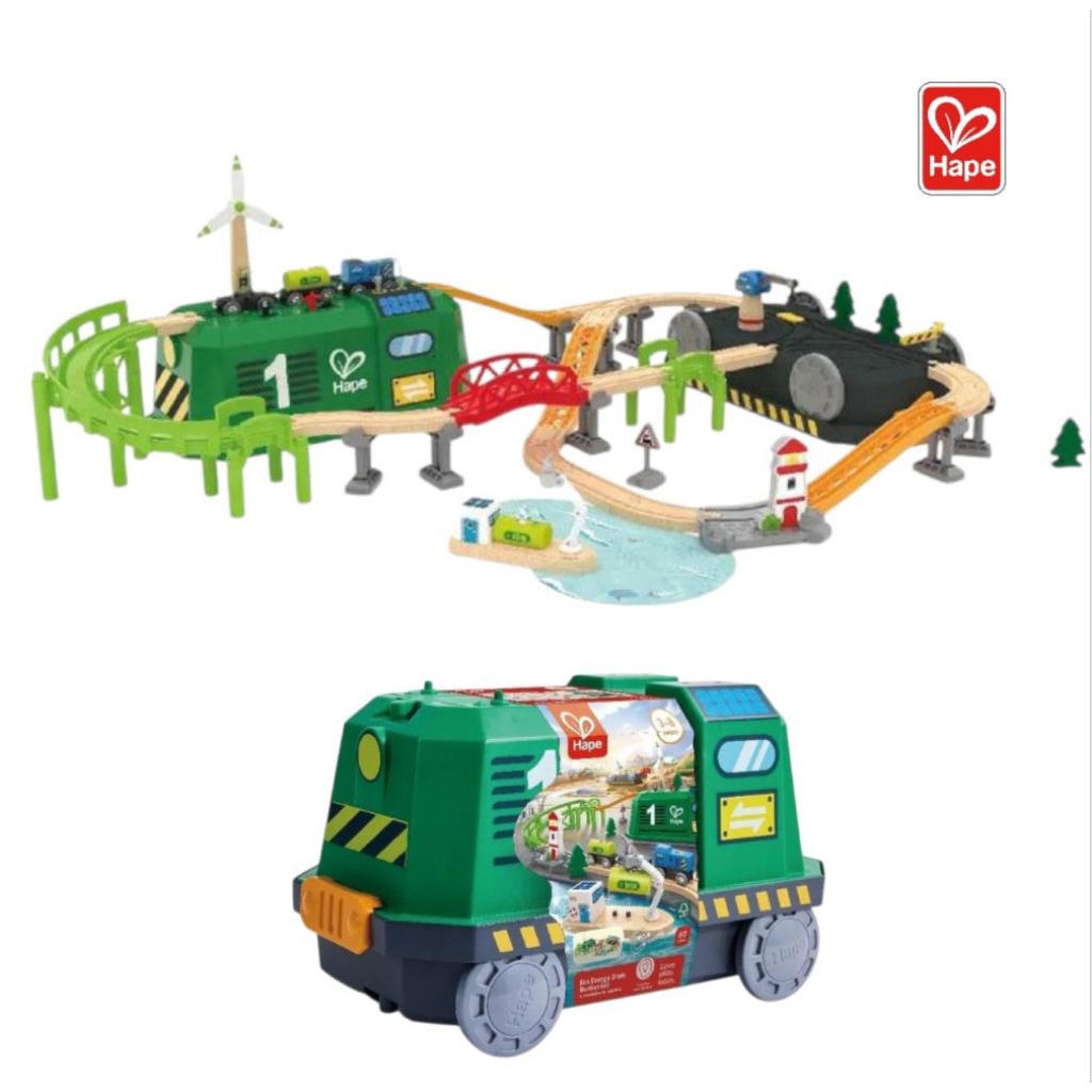 Hape Eco Energy Train Bucket Set ชุดรถไฟอีโค่ พร้อมถังเก็บ – E3885