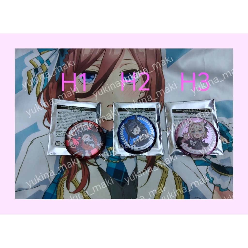 Hololive ของสะสมจาก concert เข็มกลัด คอนเสิร์ต hololive EN English official mococo, kronii, baelz ขอ