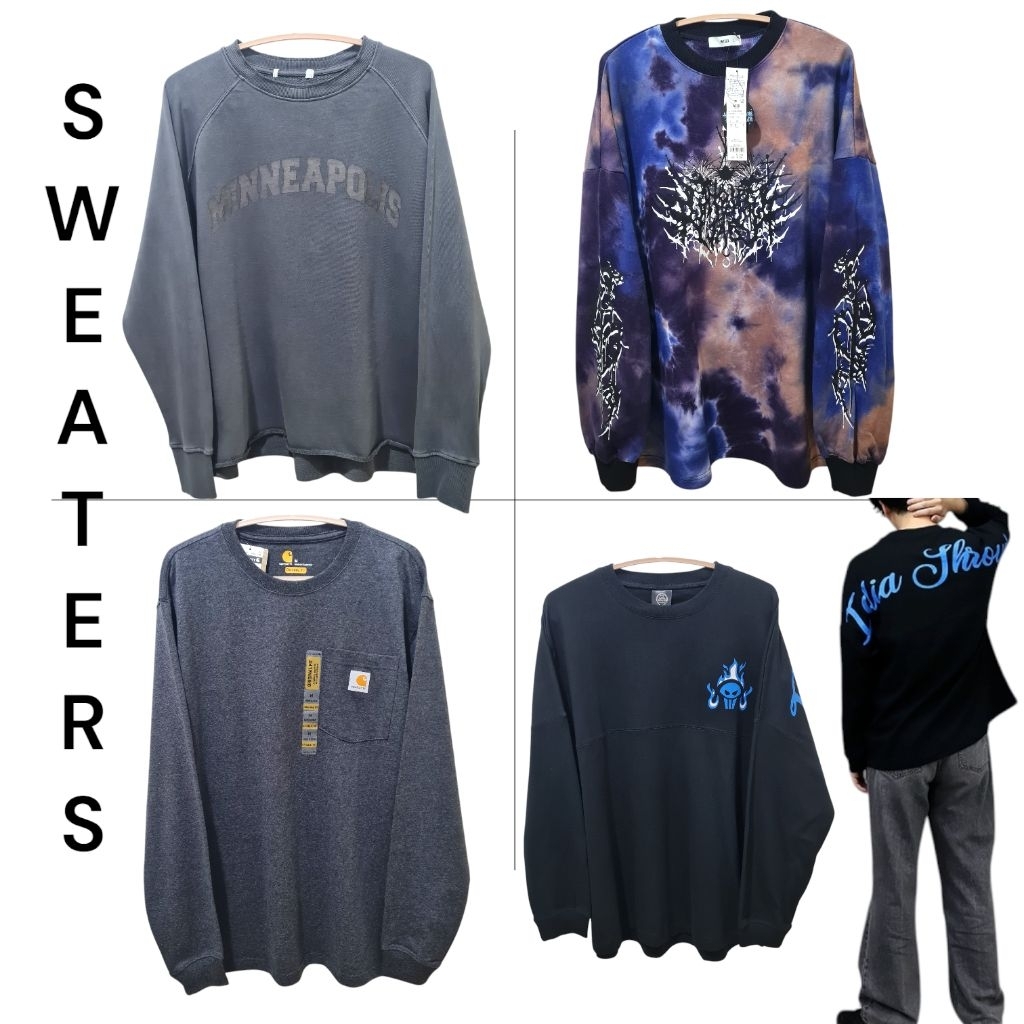 เสื้อสเวตเตอร์คอกลม เสื้อคลุมแขนยาว งานแบรนด์ญี่ปุ่น