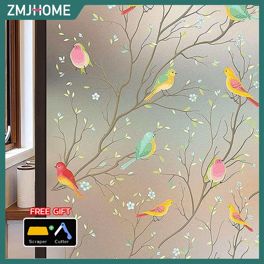 3D Colorful Window Film สติ๊กเกอร์ติดกระจกฝ้า 45/60/90*200 cm ความเป็นส่วนตัว ป้องกันการแอบดู