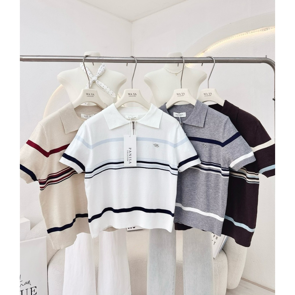 PANISA เสื้อโปโลไหมพรมซิปหน้า (สาวอวบใส่ได้) ราคา ถูกที่สุด ดีลบีเคเค แกลเลอรีภาพที่ 9