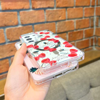 💥พร้อมส่ง💥New Case เคสลายเชอร์รี่ มีแม่เหล็กชาร์จ สำหรับรุ่น Samsung Galaxy S26ultra S23ultra S24ultra S25ultra
