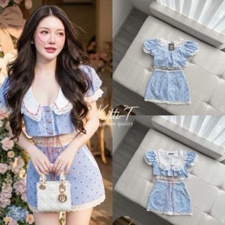 [KITTI-T] Set 2 ชิ้น เสื้อ+กระโปรง สไตล์โทนฟ้าใส สไตล์คุณหนู…