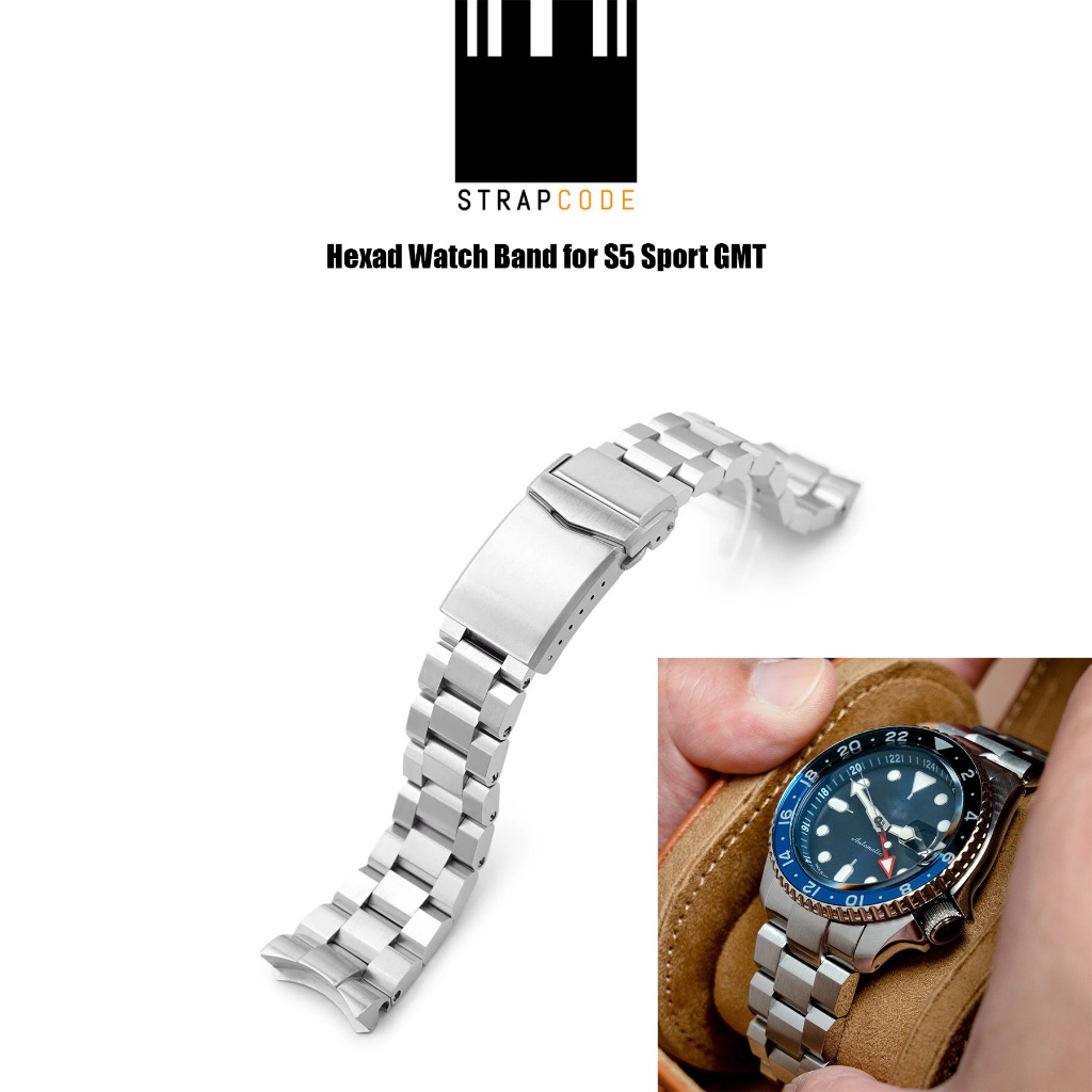 สายนาฬิกาแบบเหล็กรุ่น Strapcode Hexad Watch Band for S5 Sport GMT