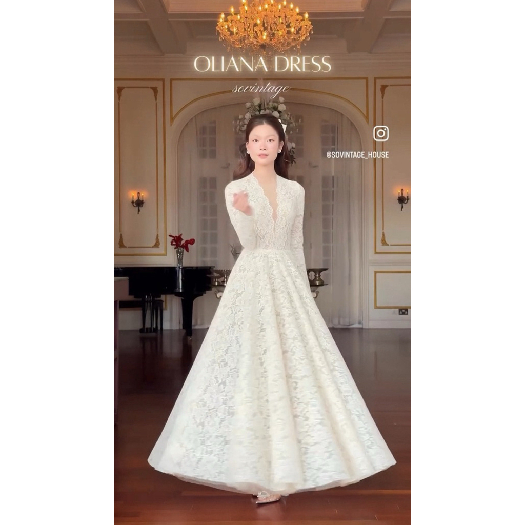 Sovintage - Oliana Dress (รอพรีเข้าไทย10-14วัน สินค้าพรีออเดอร์จากทางแบรนด์ ทักมาสอบถามก่อนสั่งซื้อไ