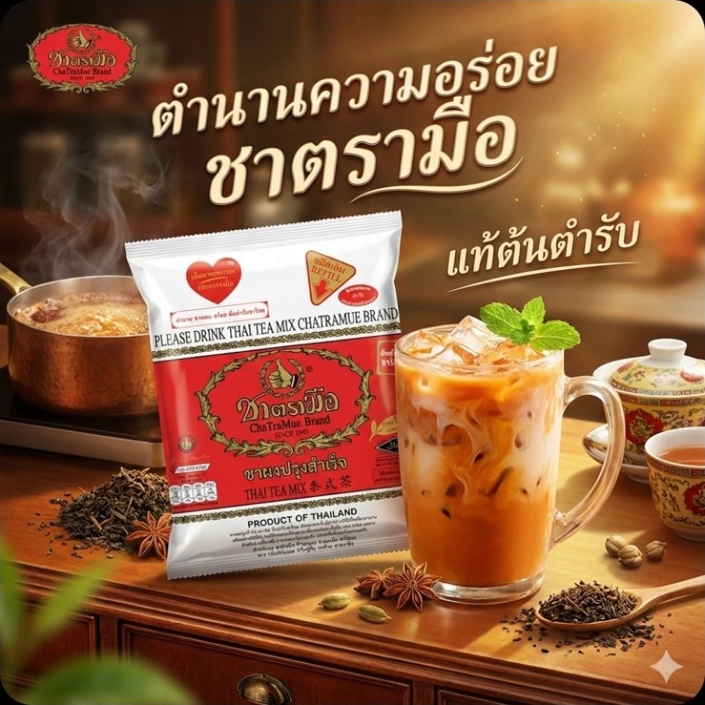 ☕️ChaTraMue ชาผงปรุงสำเร็จ ชาตรามือ ขนาด 400 กรัม.☕️
