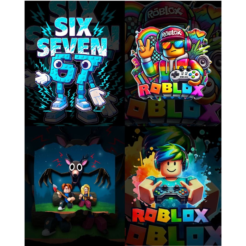 ตัวรีด DTF ลาย roblox 99 วันในป่า SIX SEVEN 67