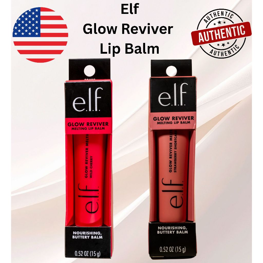 e.l.f. / Elf Glow Reviver Melting Lip Balm, Glossy Hydrating Tinted Lip Balm (Wild Cherry & Strawber