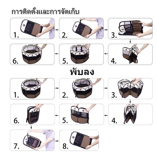 LEEGO คอกแมวใหญ่ ครงแมวพับได้ ที่นอนสัตว์เลี้ยง กะทัดรัด ใช้งานง่าย สำหรับแมวเด็กและสุนัขเล็ก