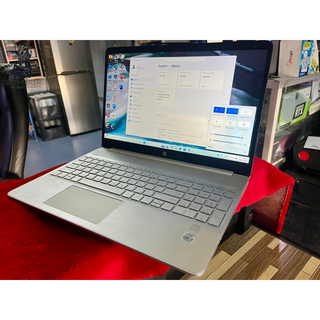 [โน๊ตบุ๊คมือ2] Notebook HP รุ่น15s-fq1001tu(silver)โน้ตบุ๊ก Core i3 Gen 10