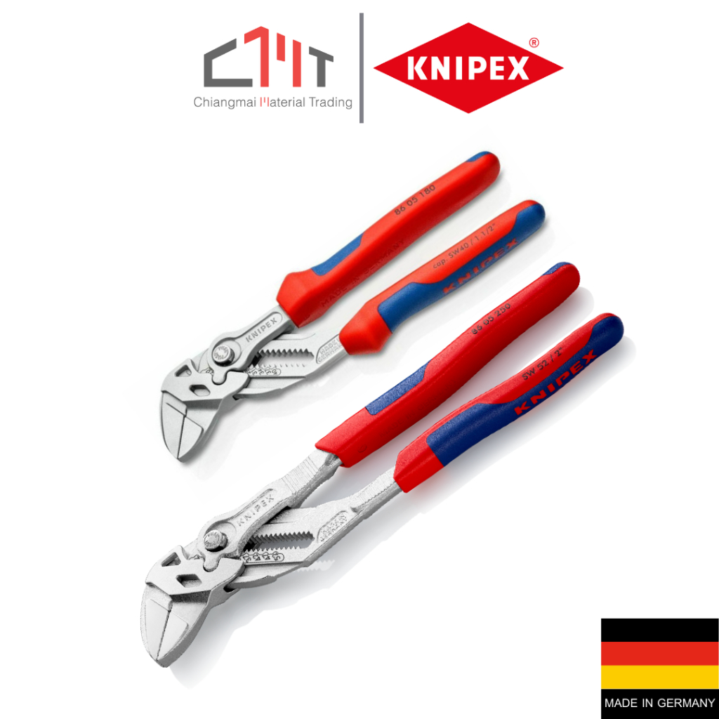 KNIPEX ประแจคอม้า ตัวชุบโครม ด้ามหนา (7",10") No.8605180/8605250