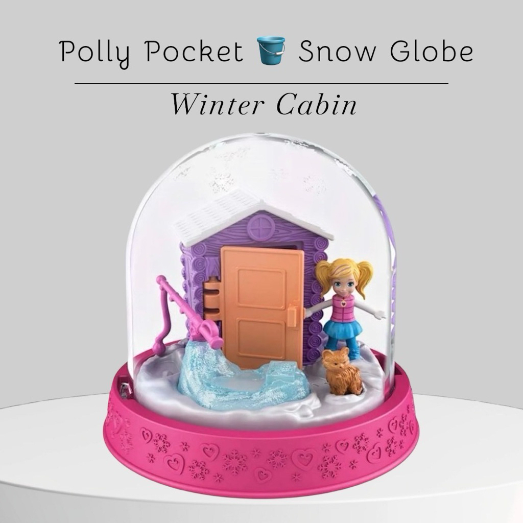 พอลลี่ พ็อกเก็ต Polly Pocket 🏳️‍⚧️ Mini Snow Globe🏳️‍⚧️Winter Cabin