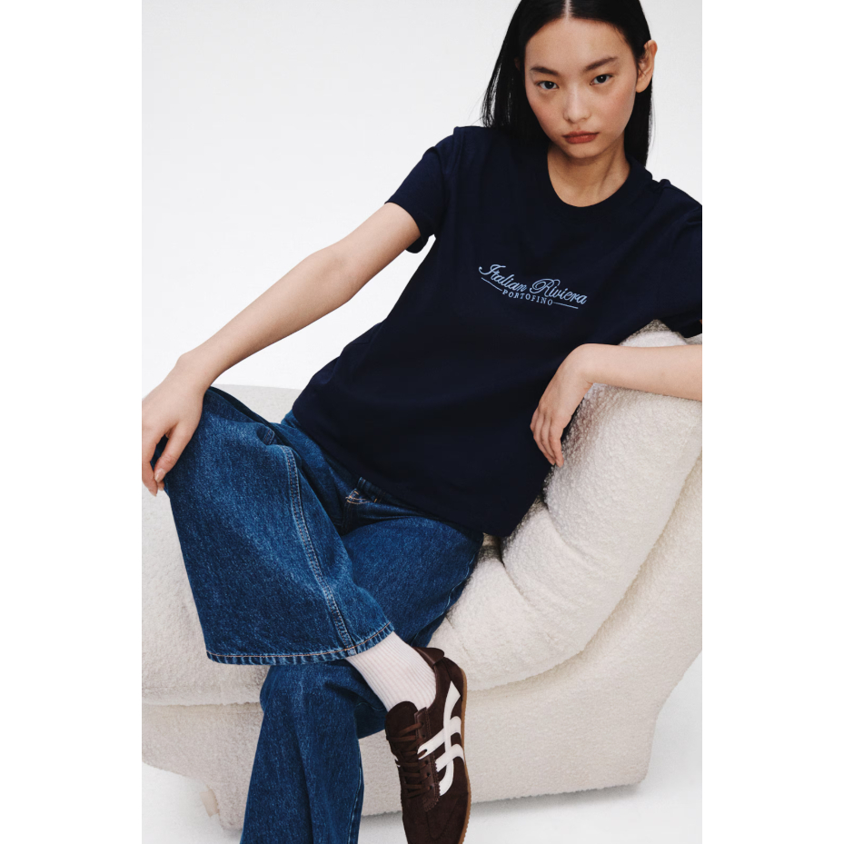 H&M(เอชแอนด์เอ็ม) เสื้อยืดพิมพ์ลาย Women Printed T-shirt 1267378_4